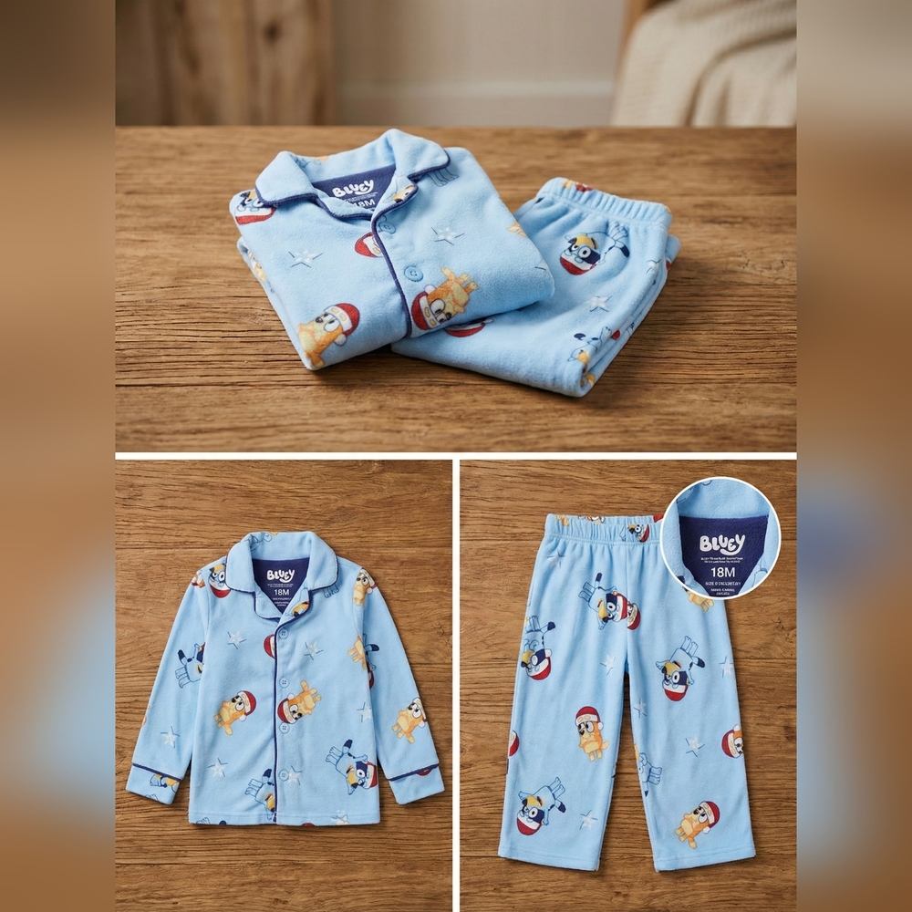 Buty Blue Kids Pajama Set with Cartoon Design